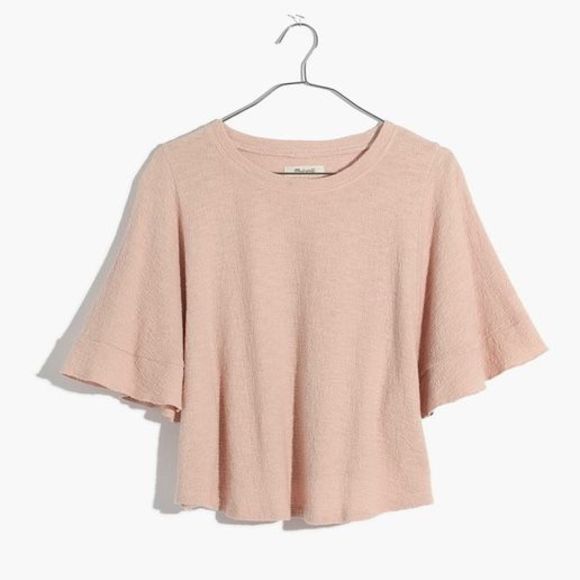 Madewell Textured Flutter Sleeve Top - Picture 2 of 8